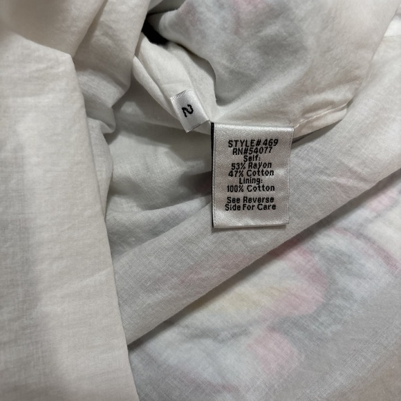 CAbi Skirt‎ Womens Ivory Floral A-Line Skater Cottagecore Casual Pleated Sz2 - Picture 5 of 7